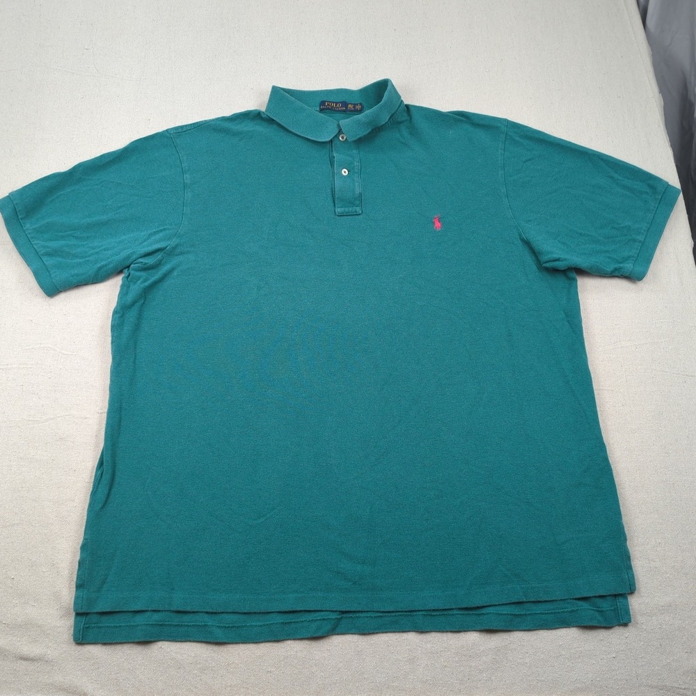 Polo Ralph Lauren Shirt Mens 3XLT Green Classic Casual Preppy Office Golf